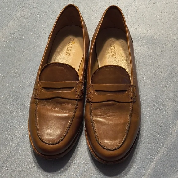 J. Crew Women's Tan Leather Slip-On Loafers Size 9 Women's - Picture 1 of 5